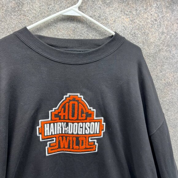 Big Dogs Sweatshirt Men 2XL Black Hairy Dogison Wild Harley Parody Pullover Crew - Picture 6 of 11